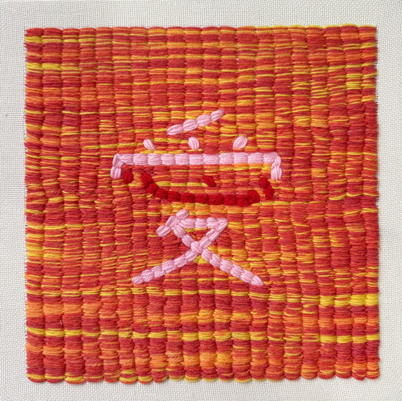 Hand embroidery textile art-A Soul A flame by Karry Hon Ka Yi 韓嘉怡