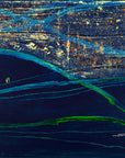 Acrylic Painting-The lights of Hong Kong 夜幕星空 40x60cm by HK female artist Chan Kai 陳佳