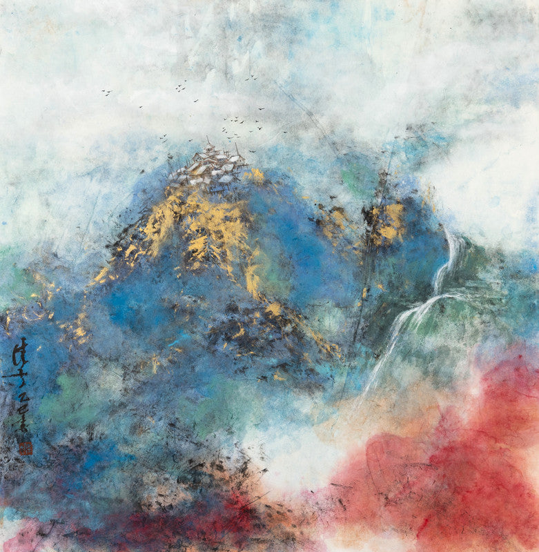 Chinese Ink Painting-Landscape 山水 74.5x72.5cm by HK female artist Chan Kai 陳佳