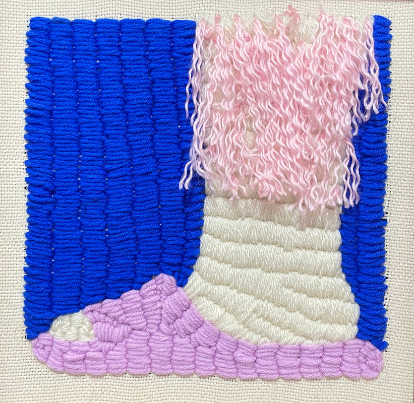 Hand embroidery textile art-Foot Hair in Spring by Karry Hon Ka Yi 韓嘉怡