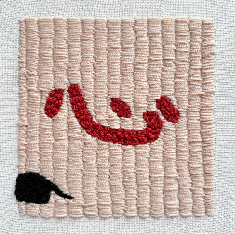 Hand embroidery textile art-Heart 心 by Karry Hon Ka Yi 韓嘉怡
