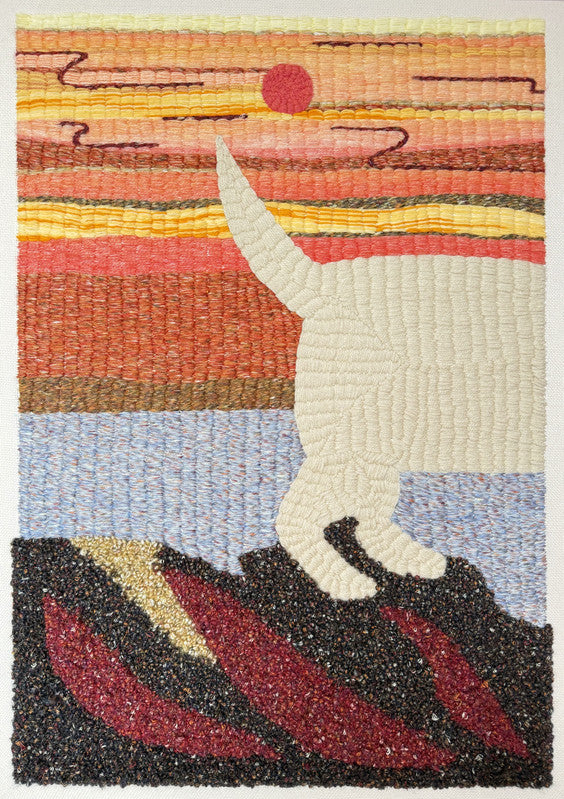 Hand embroidery textile art-First Light Wander 初光漫步 by Karry Hon Ka Yi 韓嘉怡