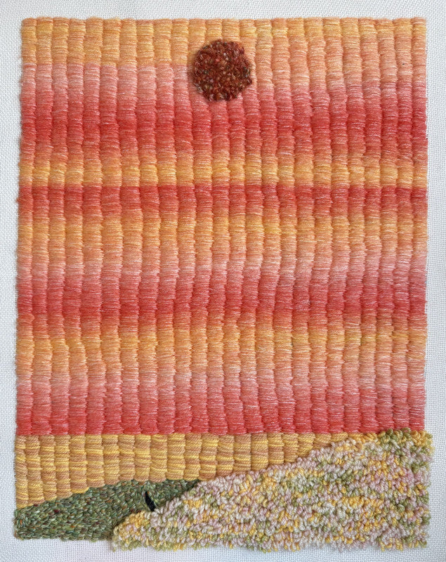 Hand embroidery textile art-The Black Orb in the Warmth 溫暖中的黑色寶珠 by Karry Hon Ka Yi 韓嘉怡