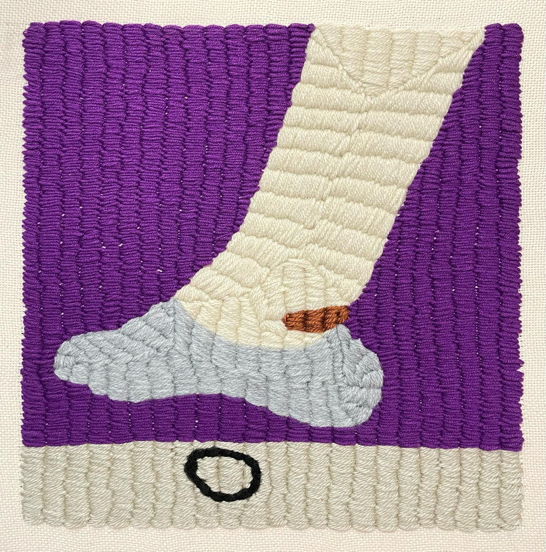 Hand embroidery textile art-Lost Hair Tie by Karry Hon Ka Yi 韓嘉怡