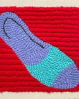 Hand embroidery textile art-“Mom, have you seen my other slipper?” by Karry Hon Ka Yi 韓嘉怡