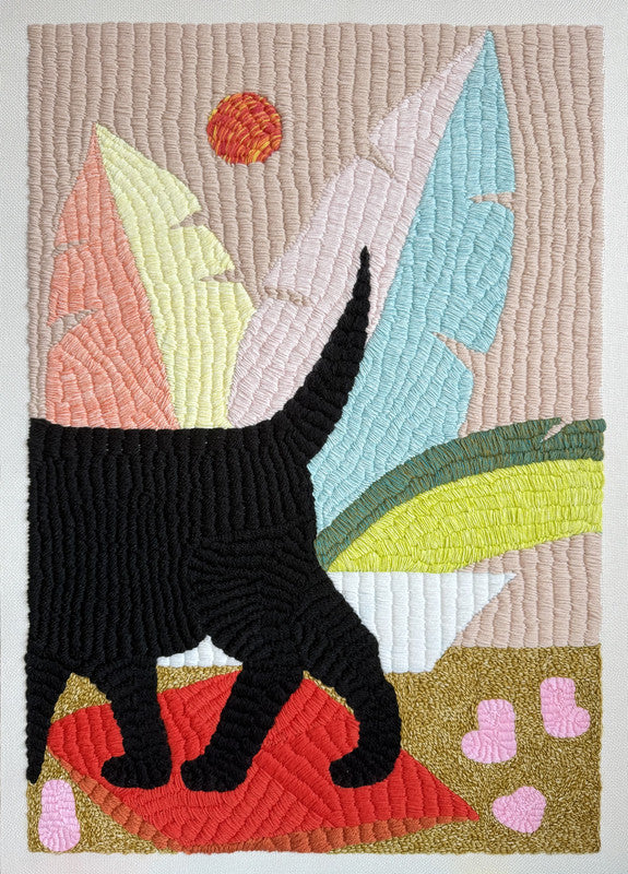 Hand embroidery textile art-Playmate by Karry Hon Ka Yi 韓嘉怡