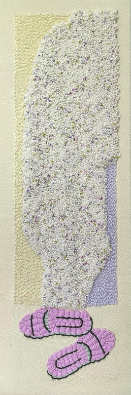 Hand embroidery textile art-Sweet Home Slippers by Karry Hon Ka Yi 韓嘉怡