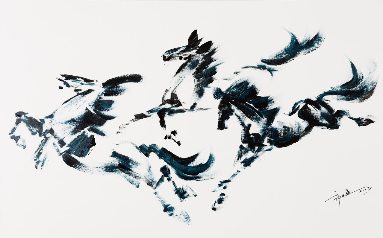 Galloping horses 奔馬 by Kwok Ti Hong 郭迪康