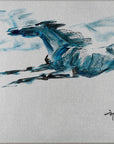 Acrylic Painting-Galloping horse 奔馬 29.7x42cm by Kwok Ti Hong 郭迪康