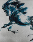Acrylic Painting-Galloping horse 奔馬 29.7x42cm by Kwok Ti Hong 郭迪康