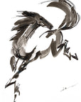 Acrylic Painting-Galloping horse 奔馬 42x29.7cm by Kwok Ti Hong 郭迪康