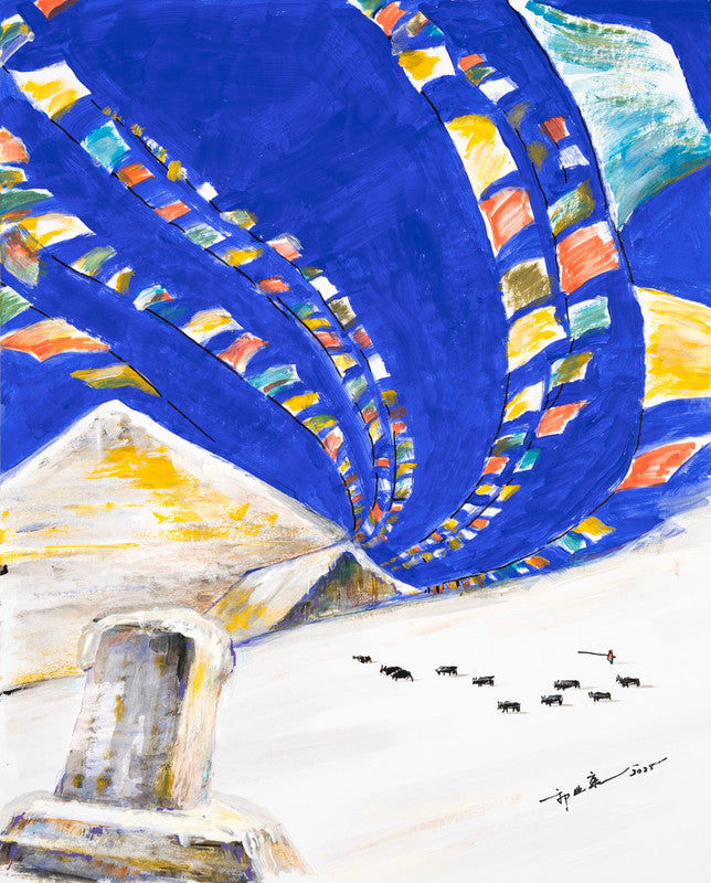 Acrylic Painting-The Silk Road 絲綢之路 51x40.5cm by Kwok Ti Hong 郭迪康