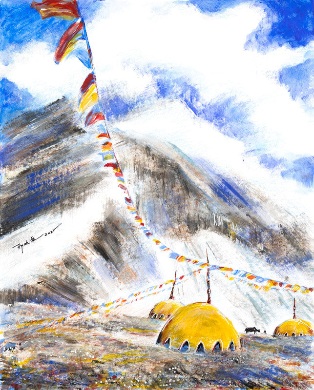 Acrylic Painting-The Silk Road 絲綢之路 51x40.5cm by Kwok Ti Hong 郭迪康