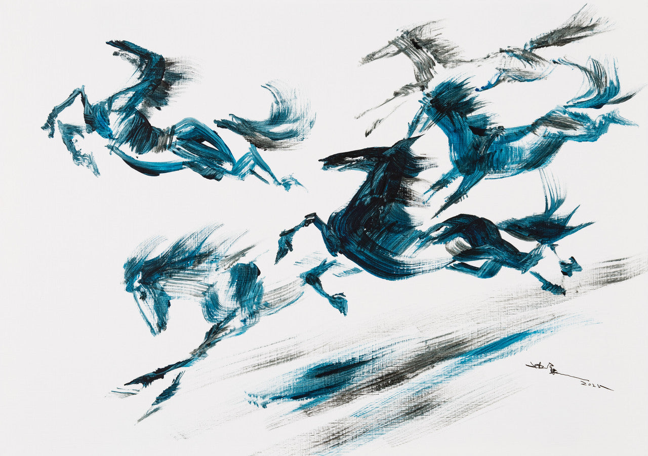 Galloping horse 奔馬 by Kwok Ti Hong 郭迪康