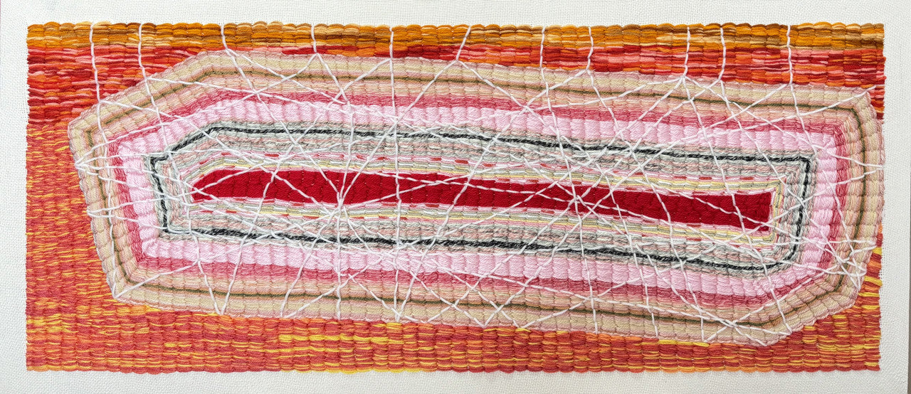 Hand embroidery textile art-The Cloak of Sweet Deceit by Karry Hon Ka Yi 韓嘉怡