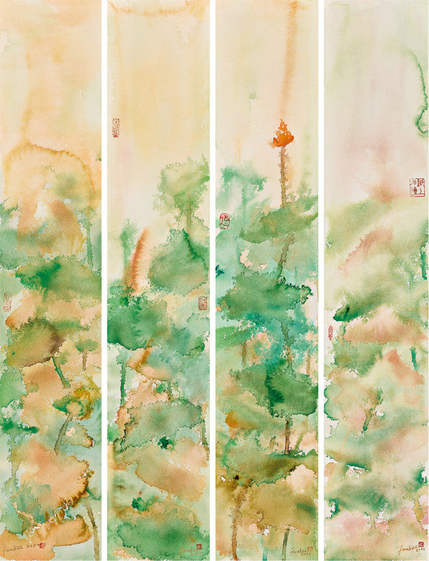 Watercolor Painting - Marvelous Lotus Pond 洵美且異 by Siu Fun Kee 蕭芬琪