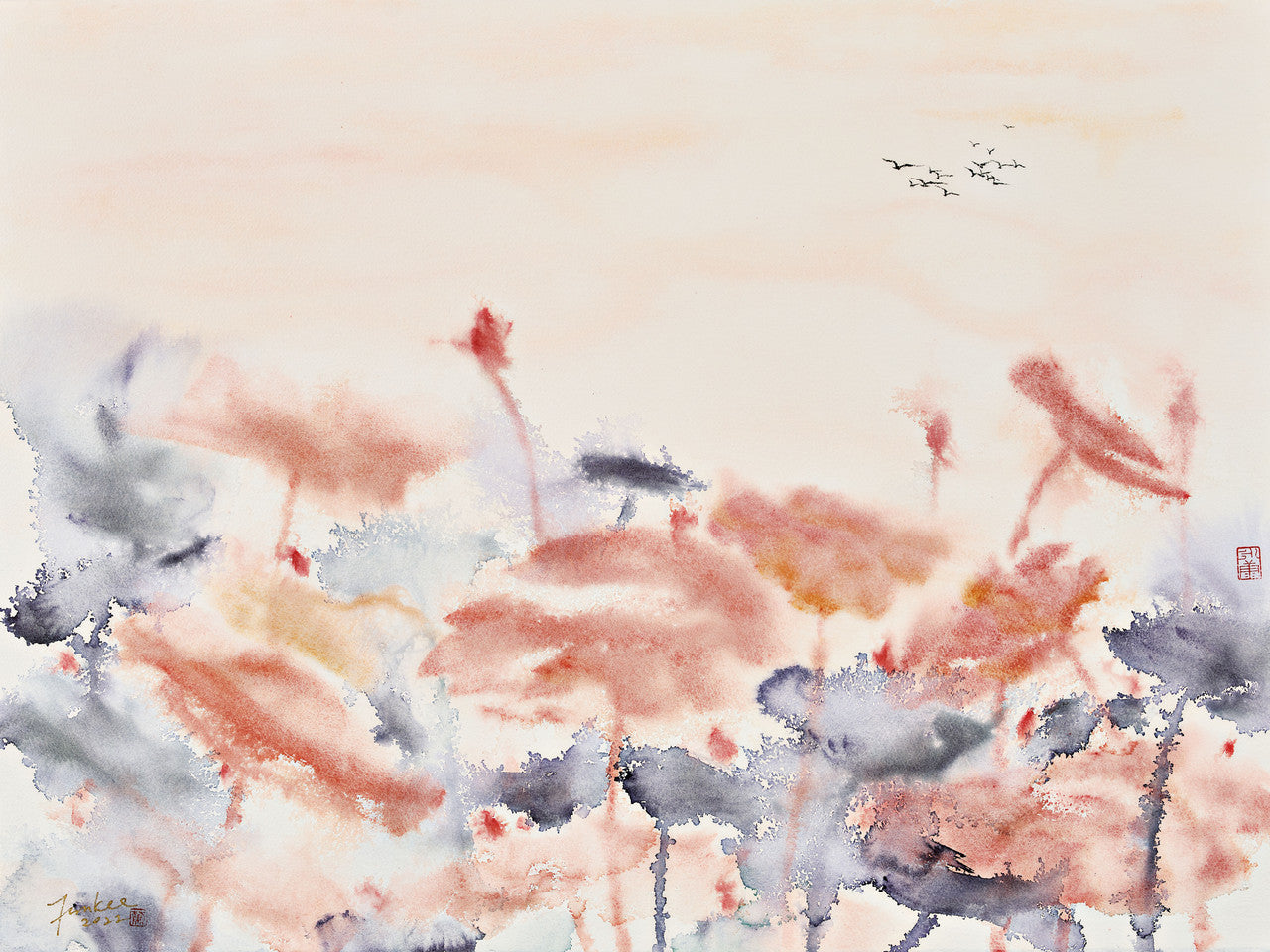 Watercolor Painting - Stand Gracefully Erect 猗猗獨立 by Siu Fun Kee 蕭芬琪